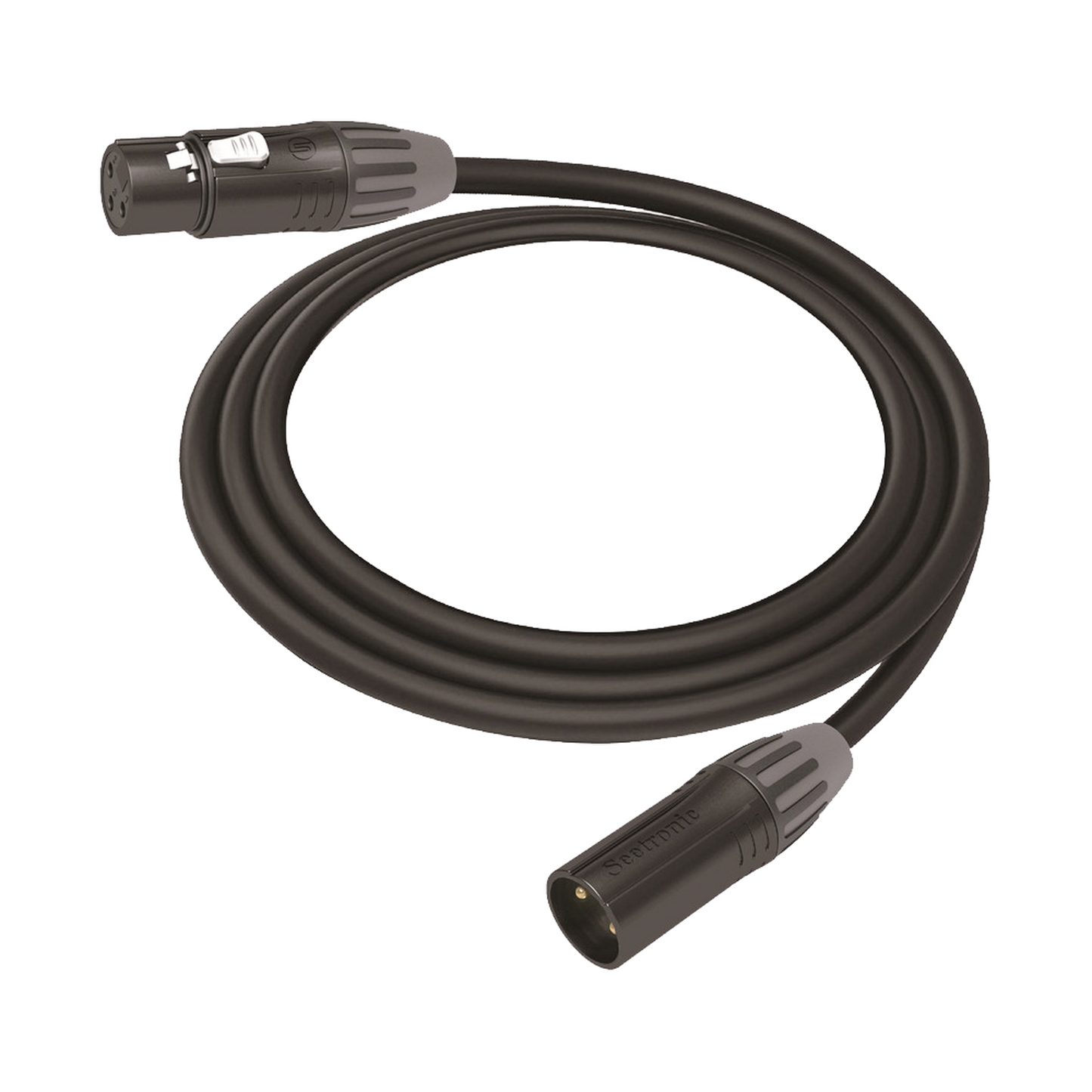 Cable XLR | 3 polos | Conector Hembra-Macho | Serie M | Carcasa Negra | Contactos Dorados | Ideal para Microfonía | Longitud 5m