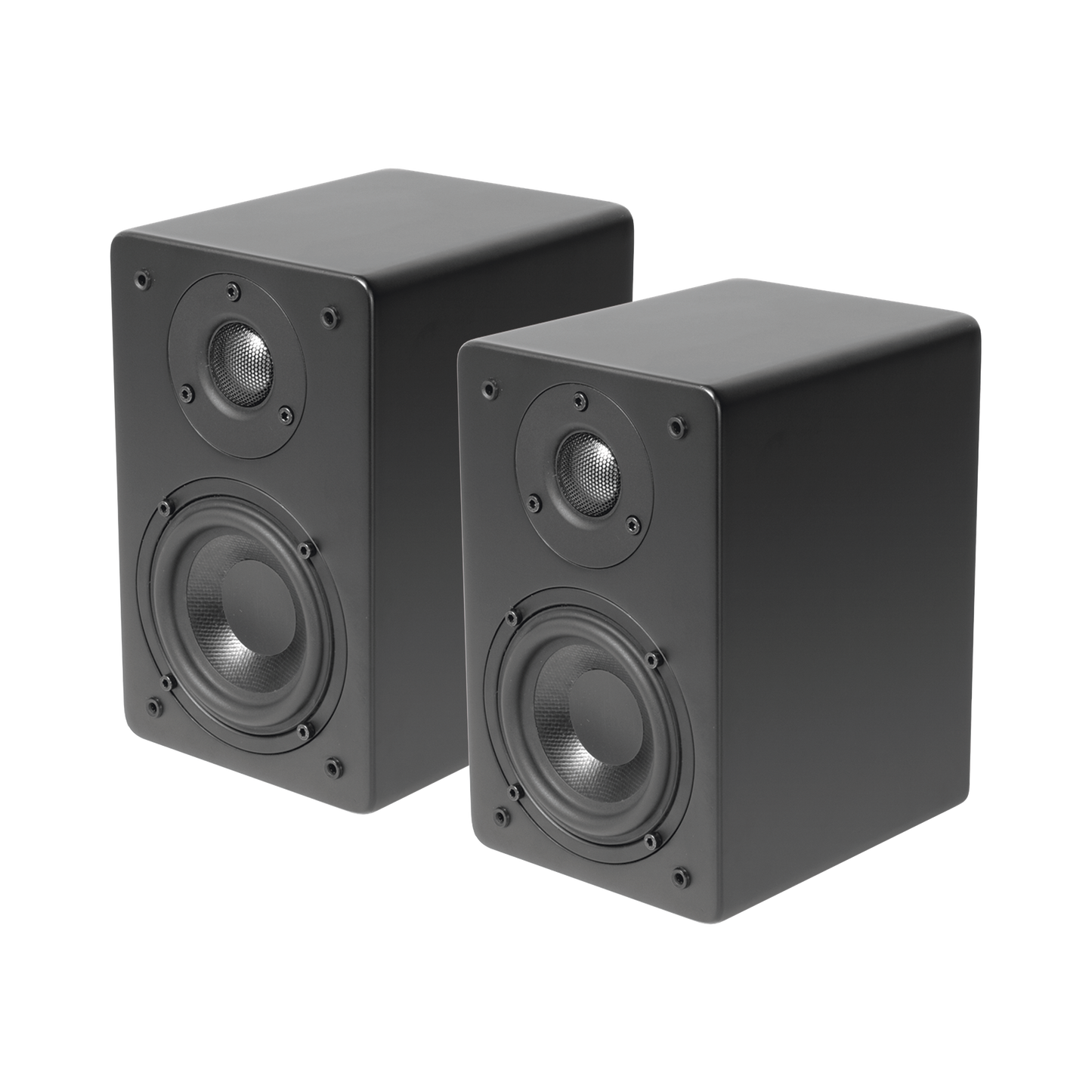 PAR de Altavoces de Estantería | Woofer de 4'' | Tweeter de 1 | Acabado negro mate | 40 watts | 8ohms