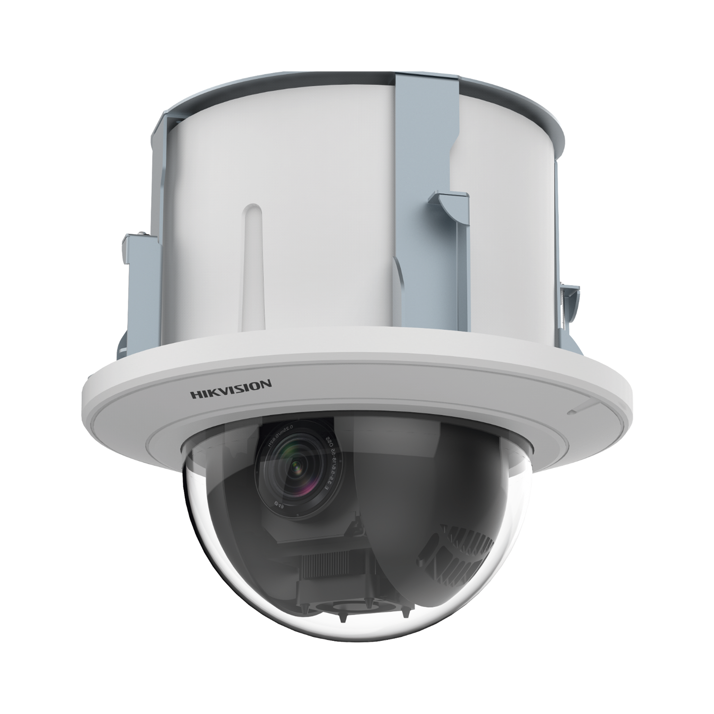Domo PTZ IP 2 Megapixel / 25X Zoom / Uso en Plafon / ACUSENSE / DARKFIGHTER / IK10 / Entrada y Salida de Audio y Alarmas / WDR 120 dB / HLC / EIS / PoE+ / Metal / microSD