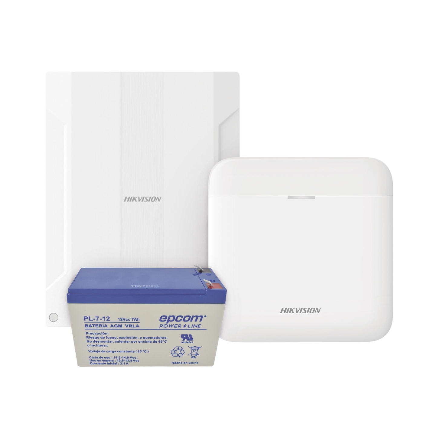 (AXPRO) KIT de alarma AXPRO conversión de zonas cableadas a inalámbricas / Incluye: 1 Hub IP, Wifi y 3G/4G con Bateria de respaldo/ 1 Expansor de 16 zonas cableadas / 1 Bateria de respaldo 12Vcc a 7 Amp/ Compatible con Hik-Connect P2P