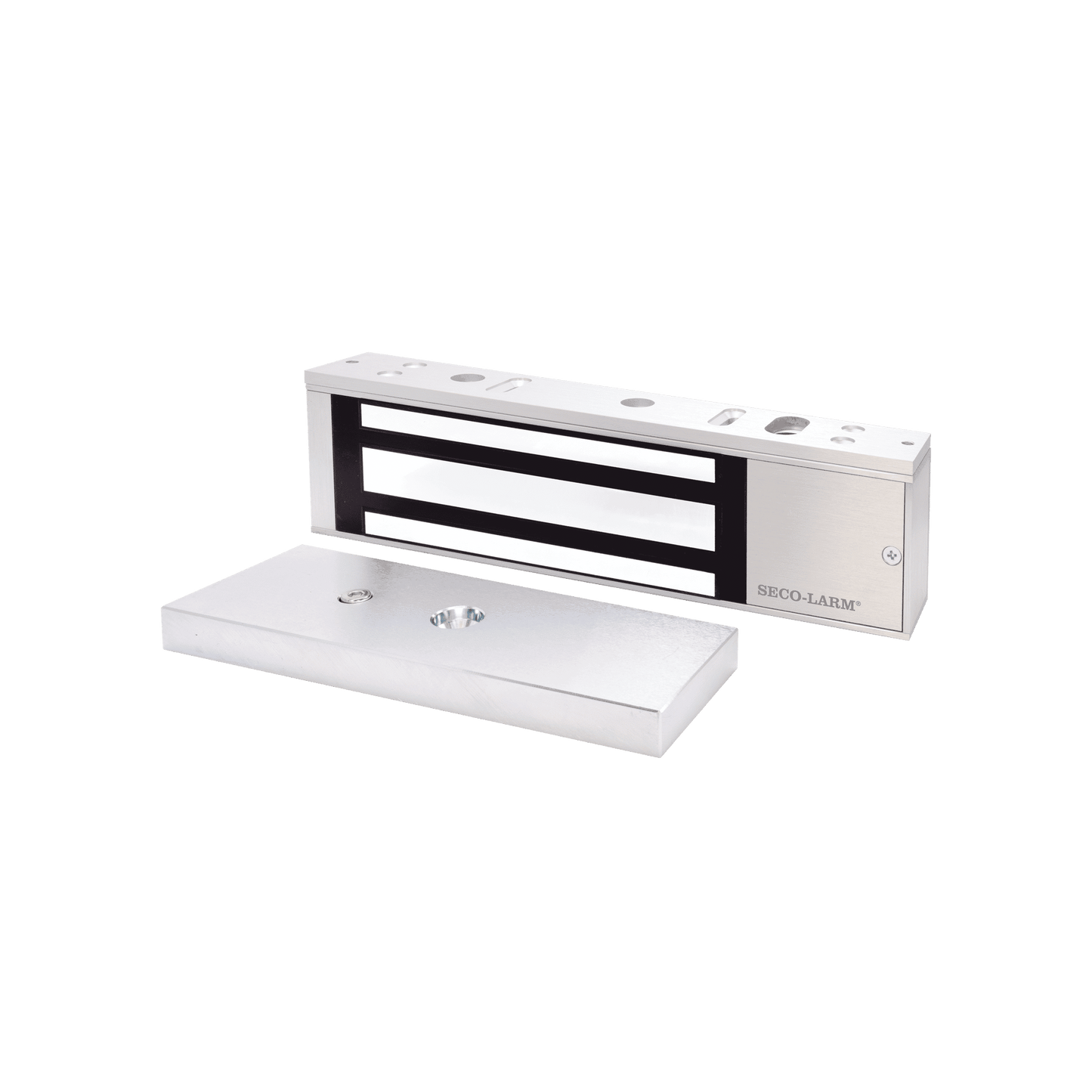 CERRADURA ELECTROMAGNETICA DE 600LB EN COLOR NEGRO CON SENSOR DE ADHERENCIA Y LED DE STATUS