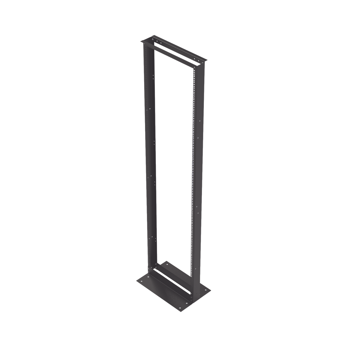 Rack de 2 Postes, Estándar 19", 45 Unidades, Fabricado en Acero, Base "L" para Anclar a Piso.