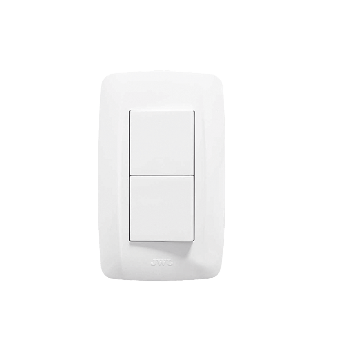 Placa con 2 Interruptores Escalera 10 A/ 127 V CA ~ 60 Hz / 1 1/2 Módulos / Color Blanco.