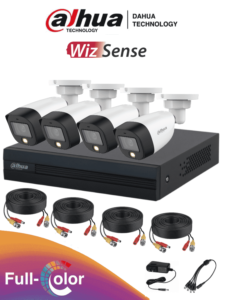 DAHUA FULLCOLORKIT - KIT DE 4 CANALES FULL COLOR DE 2 MP