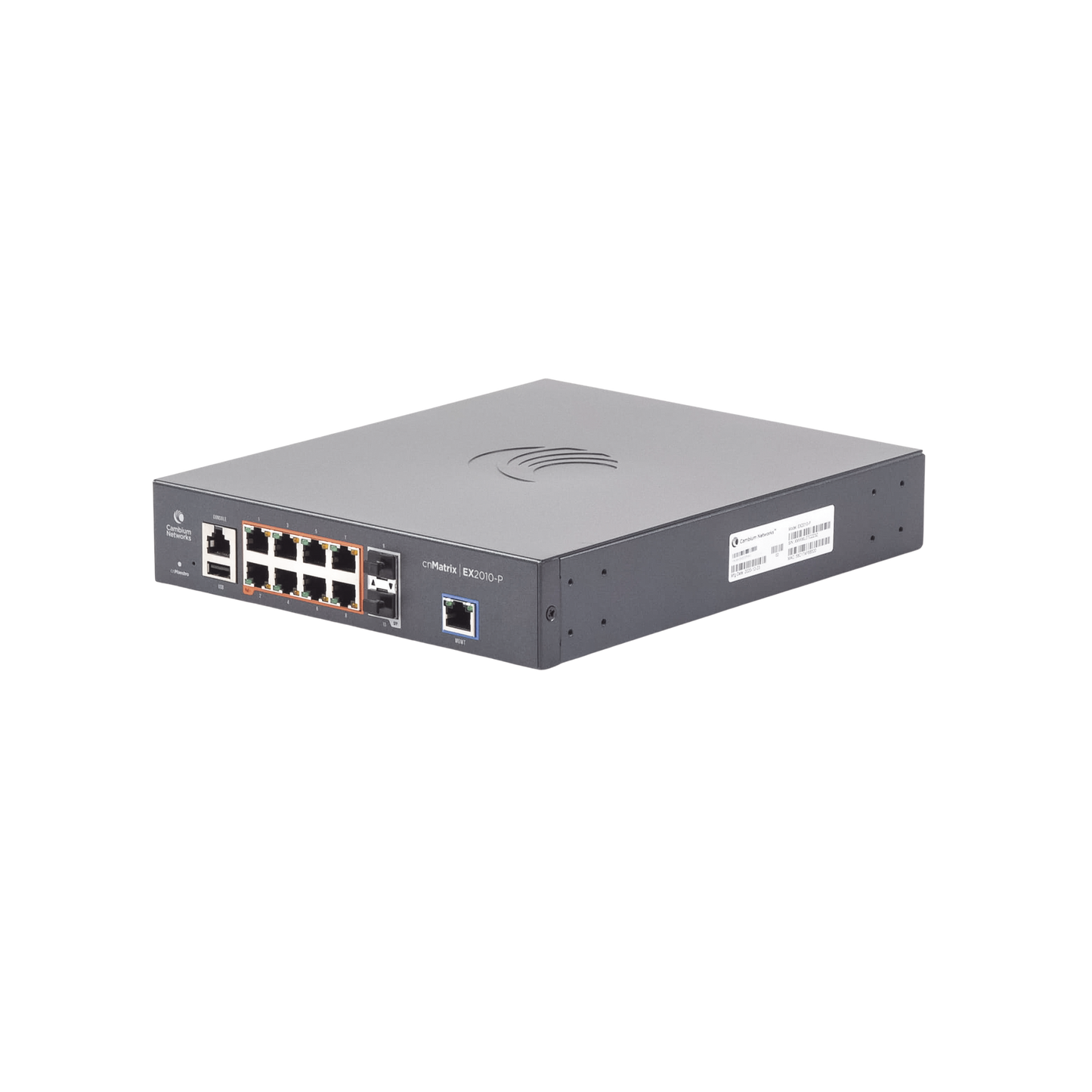 Switch cnMatrix EX2010-P capa 3 de 10 puertos(8 PoE Gigabit 802.3af/at, 2 SFP, 1 consola, 1 MNGMT, 1 USB) administración desde la Nube (MX-EX2010PXA-U)