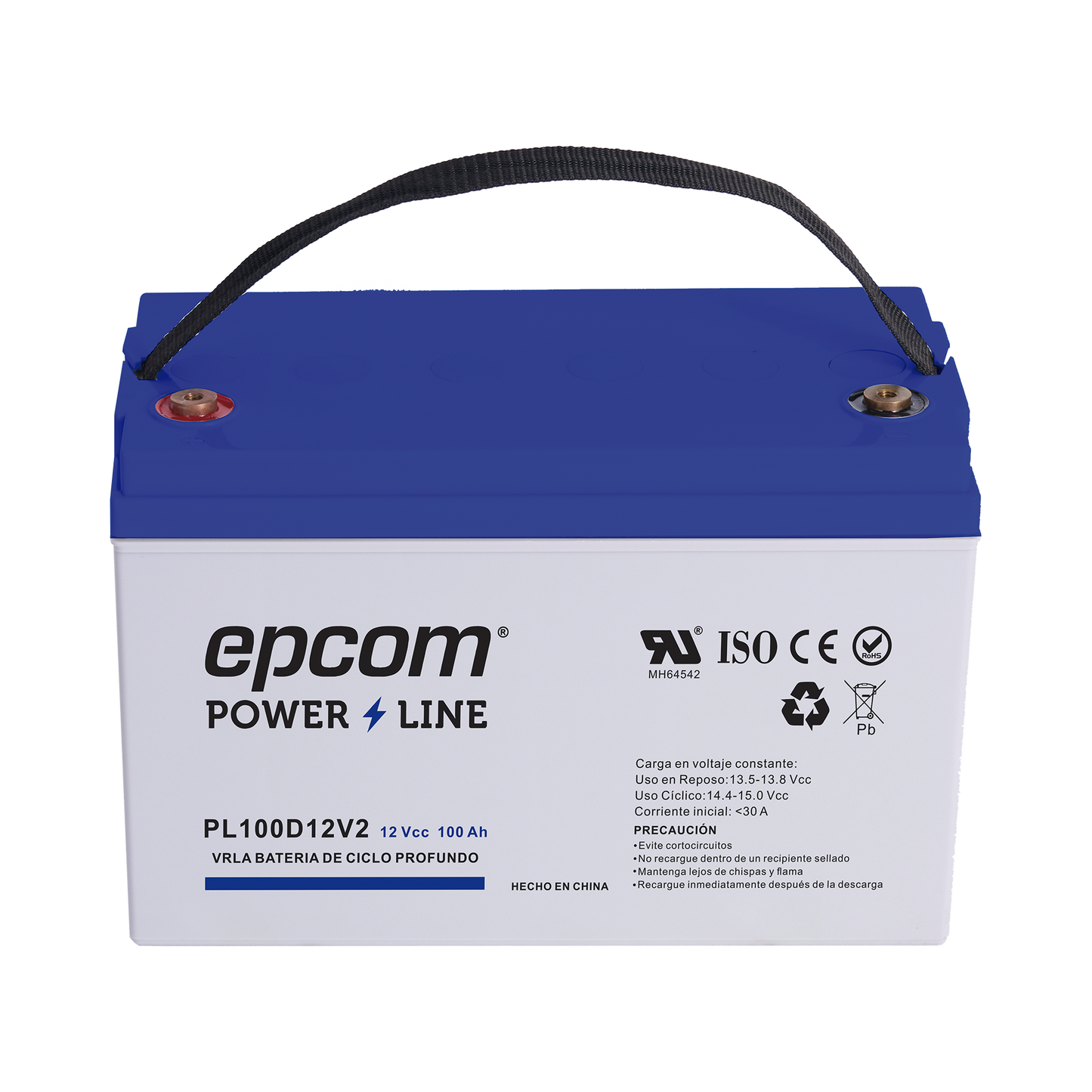 Batería 12 Vcc / 100 Ah / UL / Tecnología AGM-VRLA / CICLO PROFUNDO / Para uso en aplicaciones fotovoltaicas y de emergencia / Terminales T4