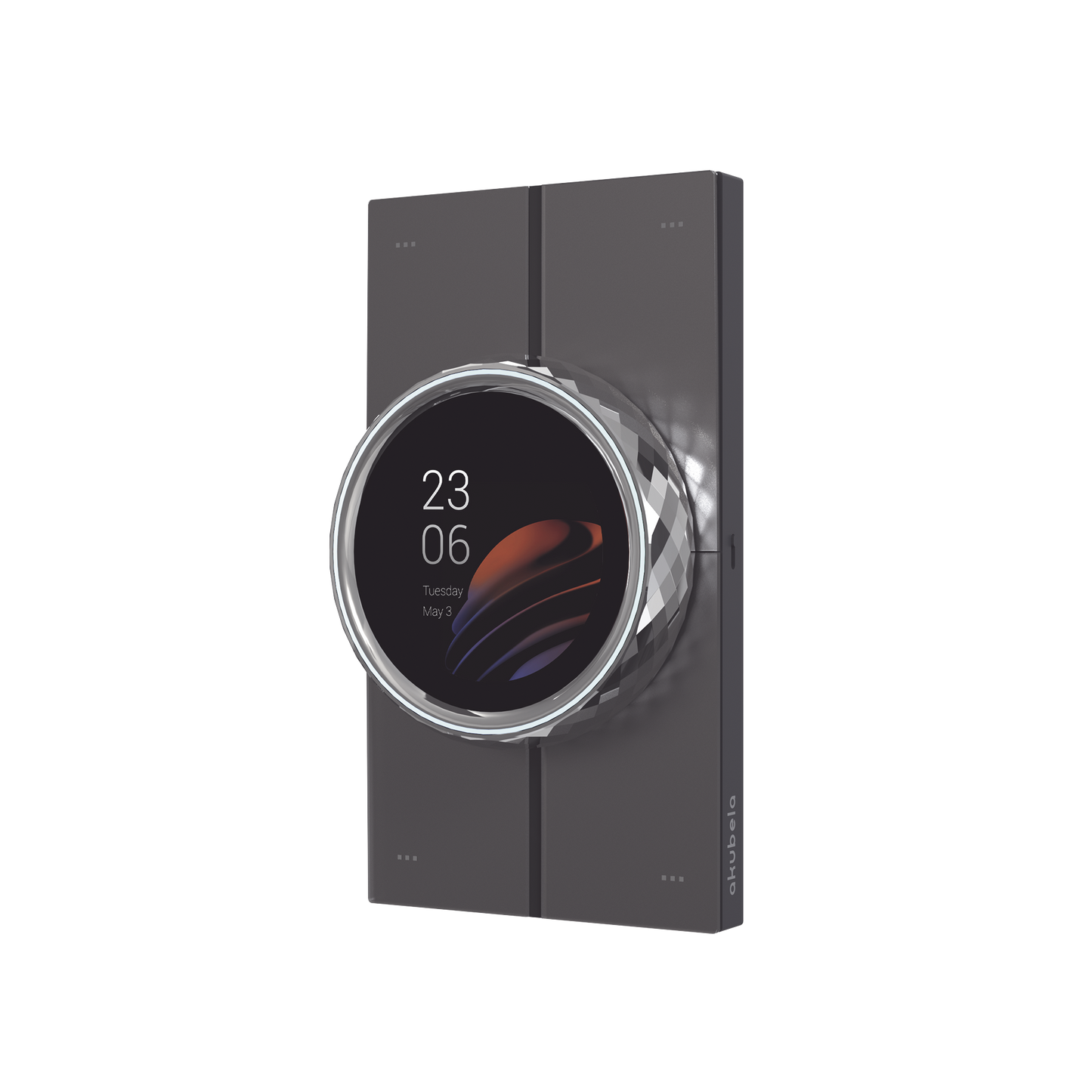 Hub controlador para dispositivos Zigbee Akubela, con una entrada de iluminación y botones para escenas. conexión Wifi, táctil y elegante.