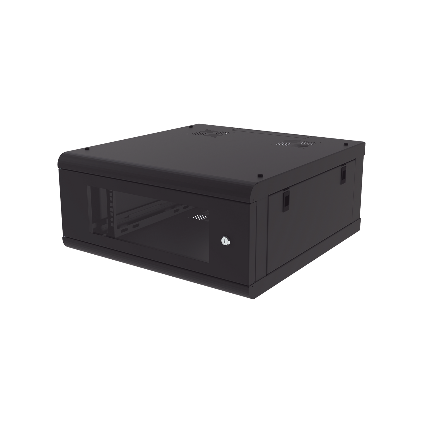 Gabinete de Pared con Puerta de Cristal Templado, 635mm de Profundidad, 4U Rack de 19'', Acero Reforzado