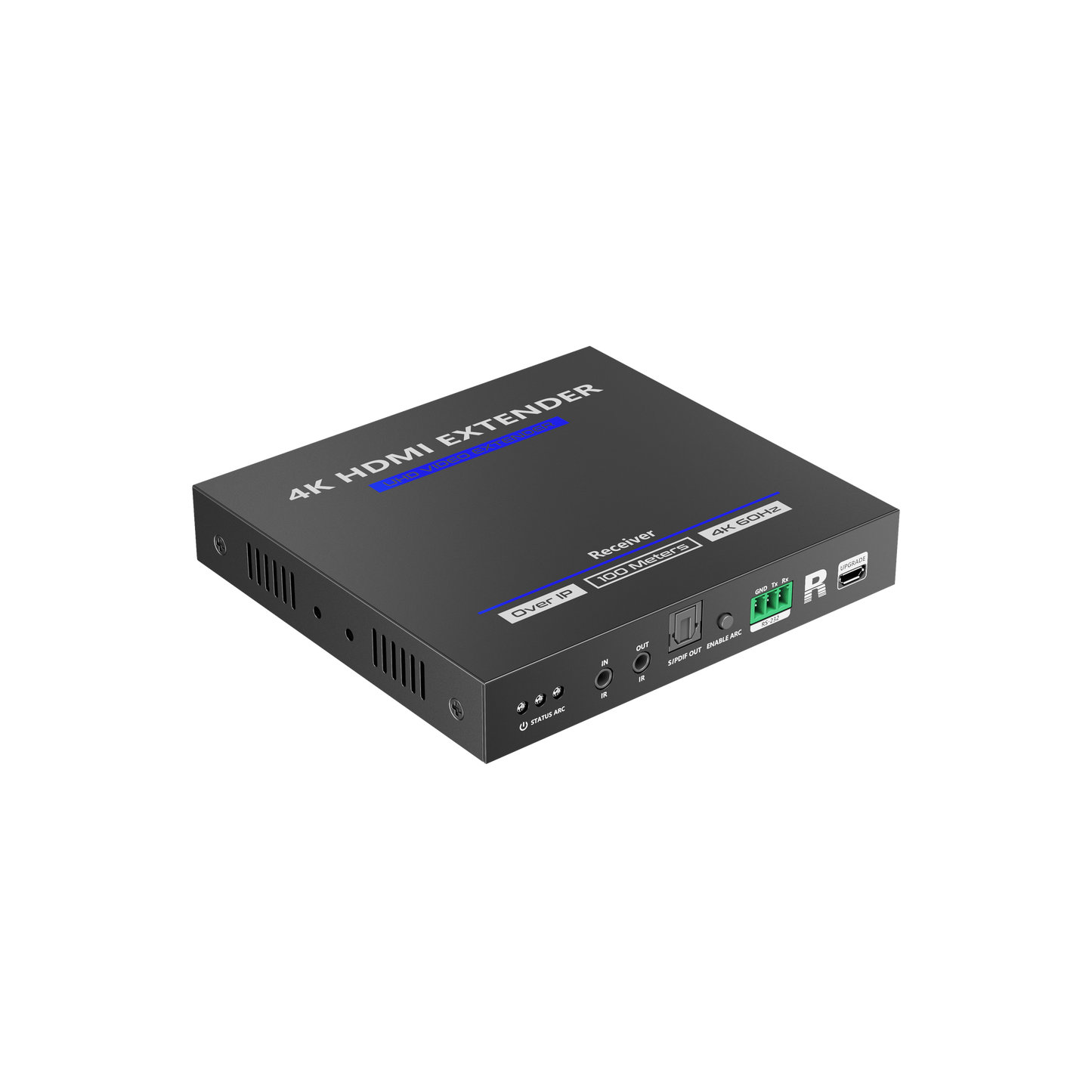 Receptor Compatible para Kits TT592 / Resolución 4K@60Hz / Cat 5e/6 / Distancia de 100 m / IPCOLOR / Control IR / Cero Latencia / Compatible con Switch Gigabit.