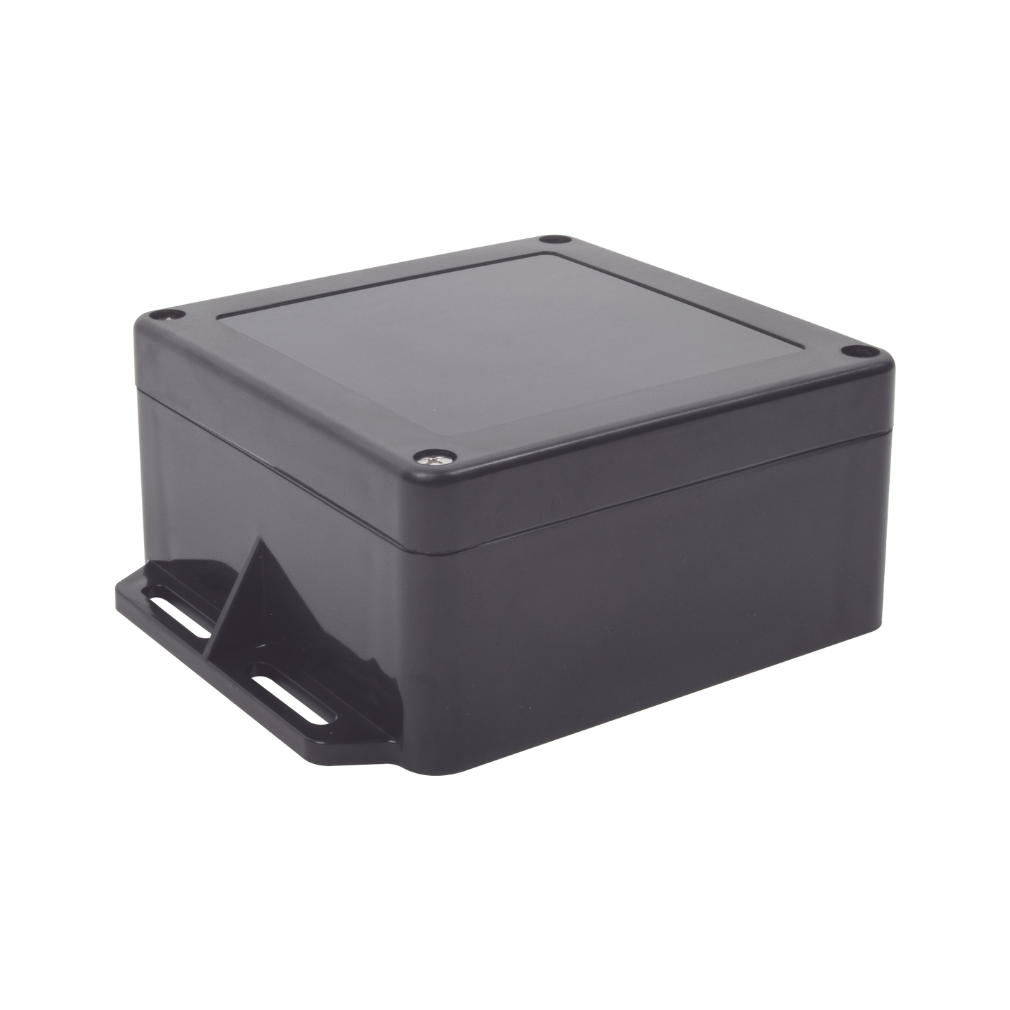 Gabinete Plástico Negro para Exterior (IP65) de 120 x 120 x 60 mm Cierre por Tornillos.