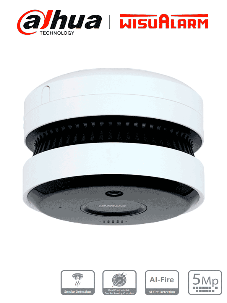 Cámara IP 5MP con IA para Detección de Incendio Humo