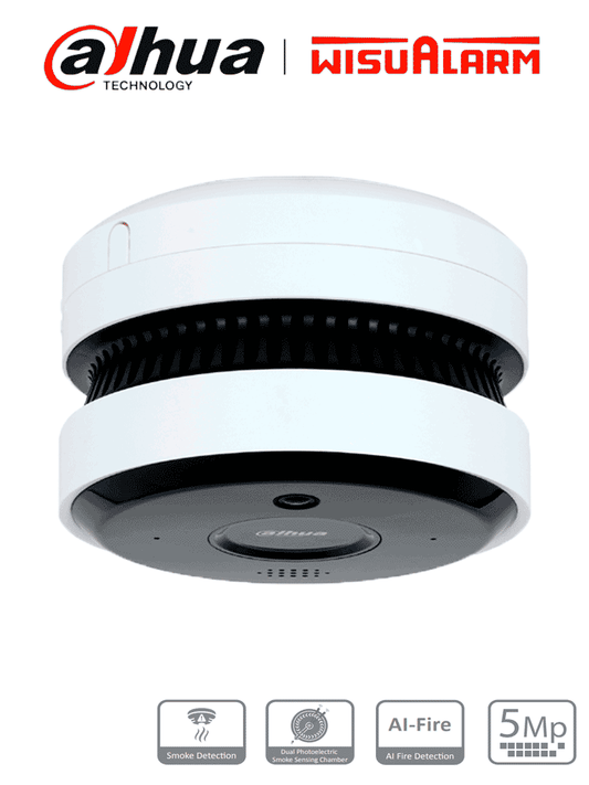 Cámara IP 5MP con IA para Detección de Incendio Humo