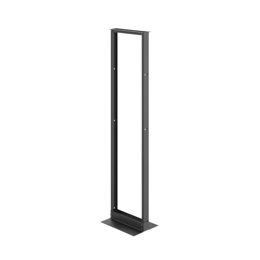 Rack de Dos Postes Estándar de 19 in, Rieles Numerados y Roscados #12-24, Fabricado en Aluminio, 45 Unidades de Rack, Color Negro