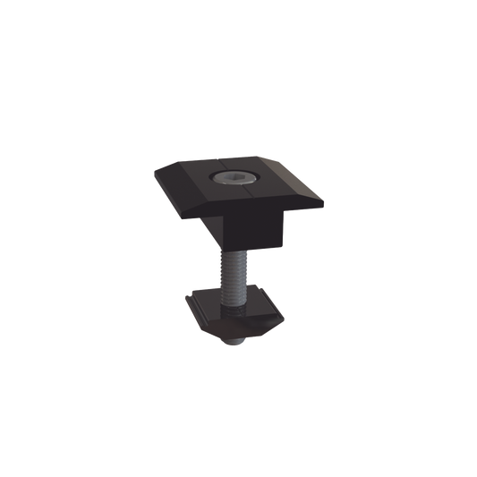 Sujetador Intermedio 30 mm para montaje de paneles solares en riel 5 Y 8 con anodizado negro