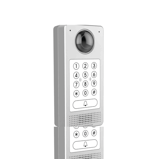 Videoportero IP (SIP) FISHEYE, apertura por código, Antivandálico, llamada y/o tarjeta, teclado retro-iluminación