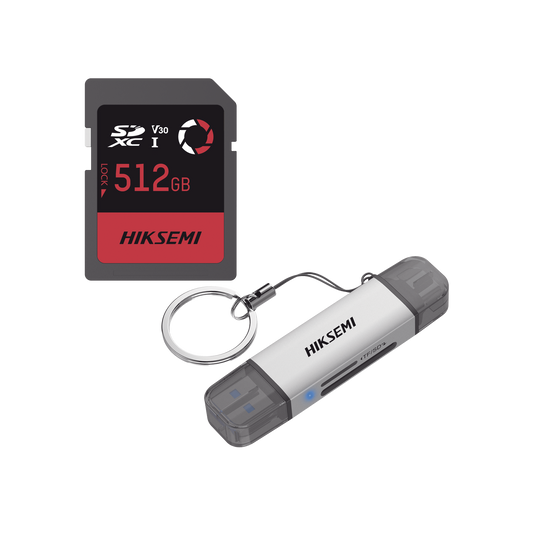 Kit de Memoria SD de 512G para Drones y Cámaras de Acción, con Lector de Tarjetas de Regalo