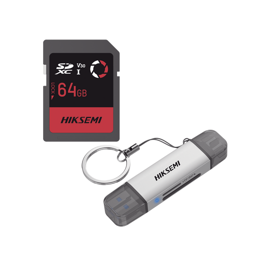Kit de Memoria SD de 64G para Drones y Cámaras de Acción, con Lector de Tarjetas de Regalo
