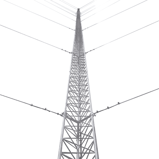 Kit de Torre Arriostrada de Techo de 9 m con Tramo STZ30G Galvanizada por Inmersión en Caliente (No incluye retenida).
