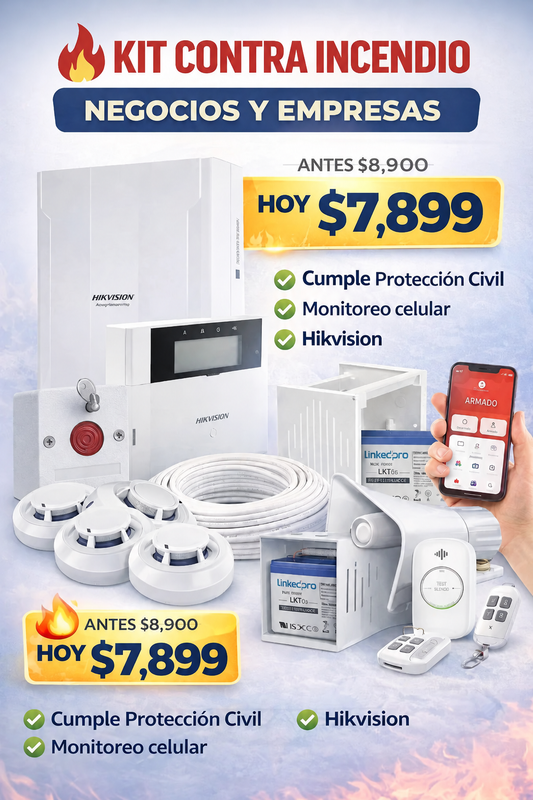🔥 Kit de Alarma Contra Incendio Hikvision /Protección Civil
