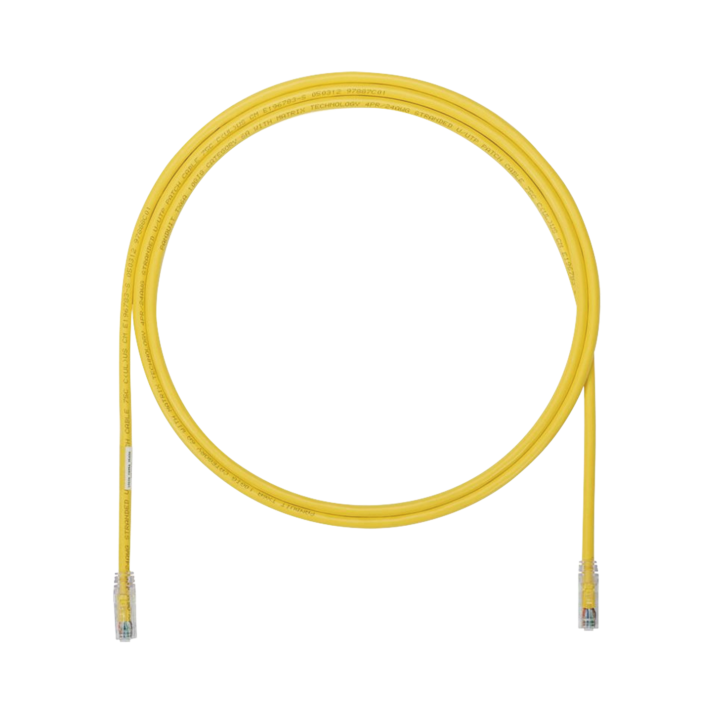 Cable de Parcheo UTP, Cat6A, 24 AWG, CM, Color Amarillo, 3ft
